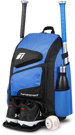 Tonesport Baseballtasche – Rucksack für Baseball, Softball, Tball, Erwachsene & Jugendliche Fledermaus-Tasche – Königsblau