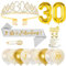 30. Geburtstag Frauen Set - Schärpe, Krone/Tiara, Zahlen Luftballon, Konfetti Luftballons, Geburtstagskerzen, Happy Birthday Tortendeko für Frauen Geburtstagsdeko