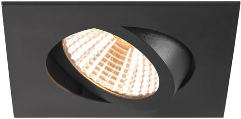 SLV NEW TRIA 68, Deckeneinbauleuchte, 2700K, 38°, IP 20, quadratisch, schwarz