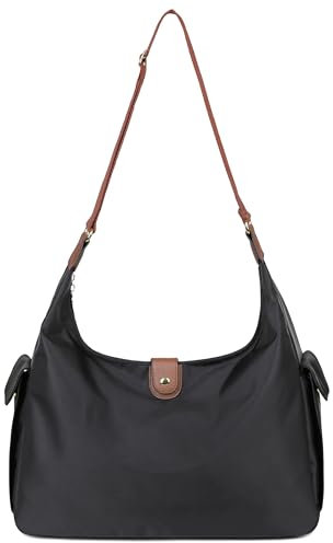 Mouteenoo Umhängetasche Damen mit Verstellbarer Schultergurt, Crossbody Bag Damen (Black)