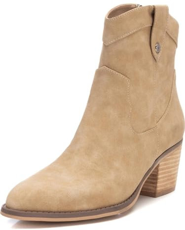 Refresh texani beige vegan stivaletti camperos zip tacco punta 41