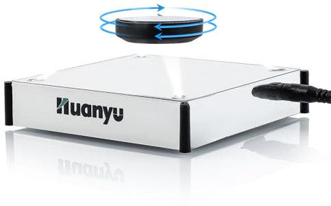 Huanyu Plate-forme de lévitation magnétique Rotation à 360° avec 4 lumières LED Charge de 300g Stand de lévitation magnétique flottant pour l'exposition de modèles et de bijoux