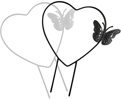 POPETPOP 2pcs Heart-shaped Plant Climbing Trellis for Indoor and Outdoor Use Support Frame for Vines and Flowers Elegant Garden Decor