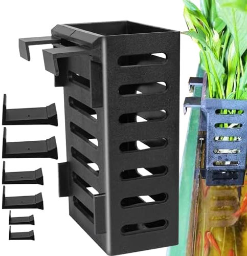 Kixolazr Aquarium-Pflanzenhalter, Aquarium-Pflanzgefäße zum Aufhängen auf der Rückseite, Aquarium-Pflanzenhalter, Wasserpflanzgefäß für Klassische Tankbehänge, Pflanztöpfe