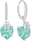 YL Opal Herz Ohrringe 925 Sterling Silber Lilie Ohrringe Grün Opal Schmuck Geschenke für Damen Mutter Freundin