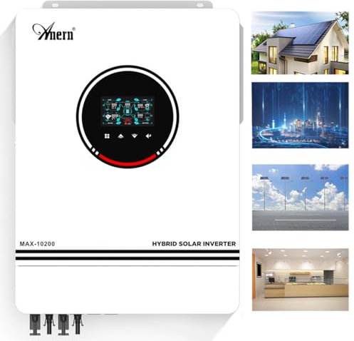 Anern 10200W Onduleur Hybride 48v DC à 230v AC, Off Grid Onduleur Solaire Hybride Onde Sinusoïdale Pure avec 160A MPPT régulateur de Charge PV Maximum 500V, Installation Solaire avec Module Wi-FI