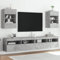 Homgoday TV-Wandschränke mit LED-Leuchten 2 STK. Schrankwand Fernsehschrank mit viel Stauraum, Anbauwand Wandmontage TV Möbel für Wohnzimmer Schlafzimmer Betongrau 40x30x60,5 cm