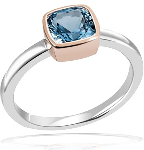 goldmaid Damen Ring 925 Sterlingsilber Londontopas 1,12 ct. teilw. rot vergoldet