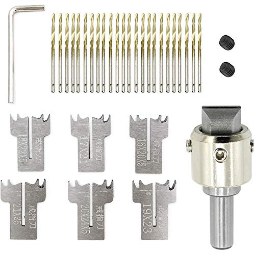 Qiaohome Juego de de Anillo de 30 Piezas, Cuchillas de 16-21 Mm Broca de Anillo de Madera Broca de Madera para Hacer Anillos de Acero Broca de Cuentas de Madera