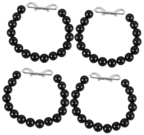 BESPORTBLE 4 Pièces Accessoires de mât extérieur Anneau de retenue perlé Corde de Fixation pour Drapeau Anneau de retenue pour mât de Drapeau, Grand Collier mât de Drapeau Le Fer Black