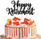 Xsstarmi 1 Packung Tortendeko Ruhestand Tortenaufsatz Glitzer Schwarz Happy Retirement Kuchen Topper Dekoration für Feiern des Ruhestands Zubehör für Party Kuchen Dekorationen