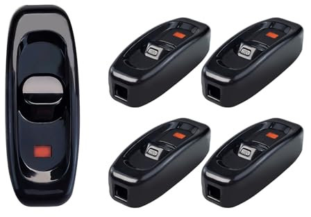 5 interruttori in linea da 250 V, 10 A, da tavolo in linea On/Off, cavo interruttore con indicatore LED, interruttore per dispositivi di piccole dimensioni o luci, lampada da tavolo (nero)