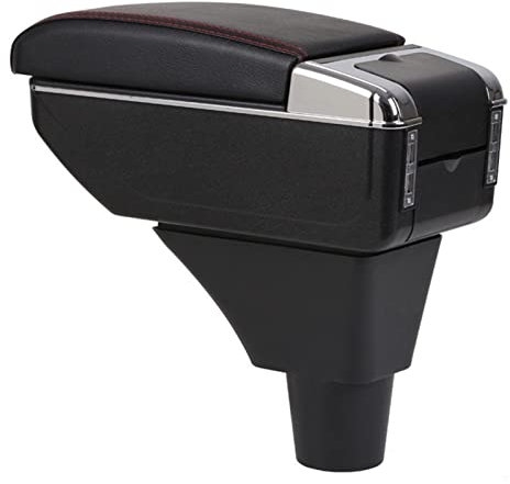 Für Peugeot 2008 Armlehnenbox mit USB-Ladefunktion, Auto-Styling-Dekoration, zweilagige Mittelaufbewahrungsbox, Getränkehalter, Aschenbecher