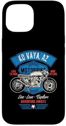 Hülle für iPhone 15 Ko Vaya AZ USA Retro Distressed Style Motorrad Design