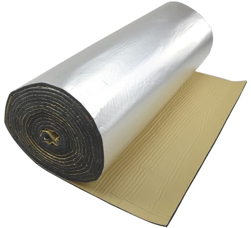 JCPSH Self Adhesive Foil Insulation Roll Sound Insulation Pad Thickness 5/10/20mm Waterproof Aluminum Foil Insulation Pad Suitable For Car Door Hood And Trunk(Size:1 * 10m Thickness 20mm)
