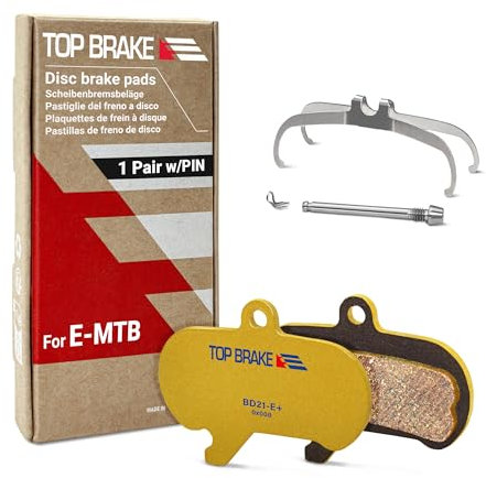 TOP BRAKE Disc E-Bike Bremsbeläge kompatibel mit SRAM Maven X-Large | E-MTB, Downhill, Enduro Race | E-Bike Compound, langlebig, Premium E+ Version, Gold (PIN enthalten)