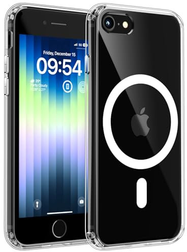 TOCOL für iPhone SE Hülle für Magsafe, für iPhone 8/7 Hülle, Stoßfest Nie Vergilbung Anti-Fingerabdruck Kratzfest Magnetisch Handyhülle für iPhone 8/7/SE 3/2(2022/2020) Case, Transparent