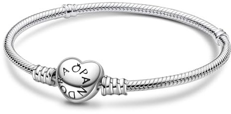 Ruaidhra Moments Herz Charms Anhänger Armband Damen Sterling Silber 925,Charm für Armbänder,Schlangenkette,Bettelarmband,Bracelet for Women,Geburtstagsgeschenk,Geschenk für Frauen,19cm