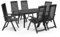 Gartenmöbel Set Tisch und Stühle 7-teilig - Gartentisch mit klappbaren Stühlen aus wetterfestem Kunststoff - Essgruppe Set für Balkon Terrasse und Garten - Gartengarnitur mit Esstisch Anthrazit