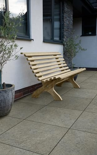 Forest Garden Curved Wooden Garden Bench |Seats 3 |4'11 x 2'5 (1.50m x 0.74m)|Outdoor Patio Seating