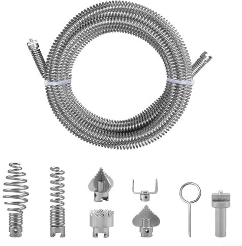 Spiralrohrreinigungswerkzeug für elektrische Maschinen 3 Meter lang mit austauschbaren Fräsern zur Abflussreinigung (B)