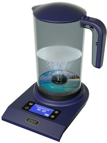 GOSOIT Wasserstoff Wasserflasche Maker Maschine Alkalischer Wasserstoff Wasser Generator mit SPE und PEM Technologie machen Wasserstoff Inhalt bis 800-1200 PPB 2000ML/70Oz (Blau Schwarz)