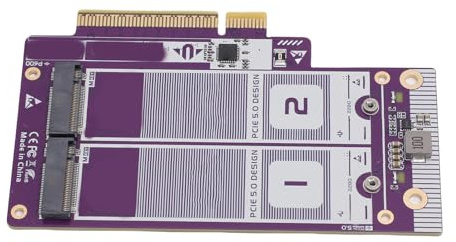 GOWENIC Festplattenerweiterungskarte, 10000 Mbit/S, NVMe an PCIe 5.0 X8, mit X8- und X16 -Motherboard -Slots für 2230, 2242, 2260 und 2280 Formfaktor M.2 NVMe SSDs
