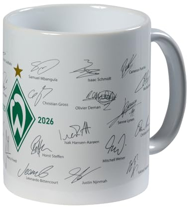 Werder Bremen SV Tasse Saison 2025/26 – Offizieller SV Becher – Fußball Fanartikel Bundesliga – Kaffeetasse für Fans – Grün Weiß Geschenkidee