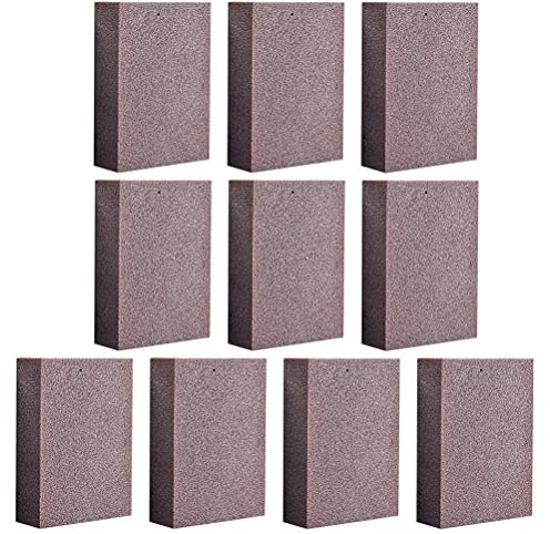 Emery Kitchen Cleaning Sponges and Rust Removal 10pcs for Pots | Brown Sponge and Emery Build, Wear Resistant and Efficient, Not Easy to Lose Sand, for Scissors