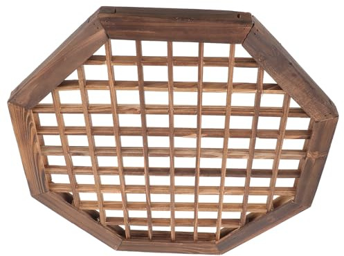 Décoration de Fenêtre Rustique en Bois à Grille, Cadre Vintage