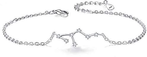 Clearine Armkette Sternzeichen 925 Sterling Silber CZ 12 Sternbild ''Löwe'' Einfach Stil Armband für Damen Mädschen