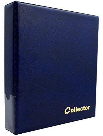 Collector Münz-Sammelalbum für 280 Verschiedene Münzen-Größen, für 2 Euro Münzen und Andere Mittlere Größe - mit Seiten und Roten Trennblättern + Index - Blau Münzalbum