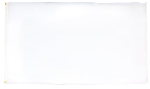 AZ FLAG - Drapeau Unicolore Blanc - 150x90 cm - Polyester léger - Drapeau De Couleur Blanche Avec Oeillets Métalliques Intégrés - 80g