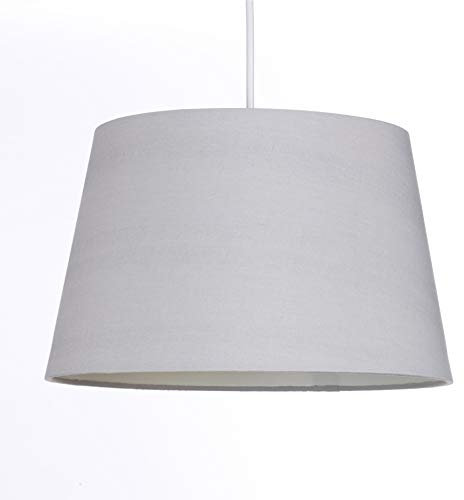 Silver Grey Tapered Drum Shade for Ceiling and Table Lamp 14 Inch Shade