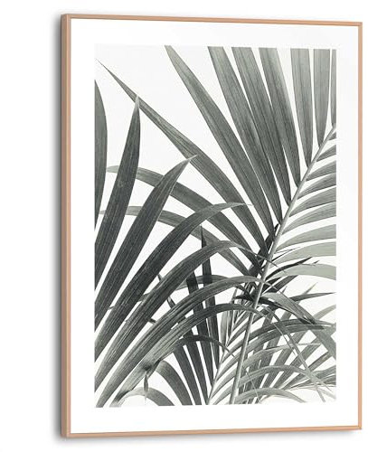REINDERS Gerahmtes Bild, Palmenblätter, Wohnzimmer, Bilder, Wanddeko, Room Decor, MDF, Grün, 40x30cm