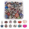 Craftdady 60 Stück sortierte europäische Strass-Perlen, großes Loch, Rondelle, Abstandshalter, Charm-Perlen, passend für Schlangenketten, Lederarmband, Schmuckherstellung