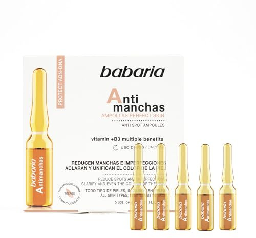 Babaria Anti-Flecken Ampullen | Vitamin C & Hagebuttenöl | 10x2ml | Anti-Flecken Ampullen mit Vitamin C, Hagebuttenöl und UV-Schutzfiltern