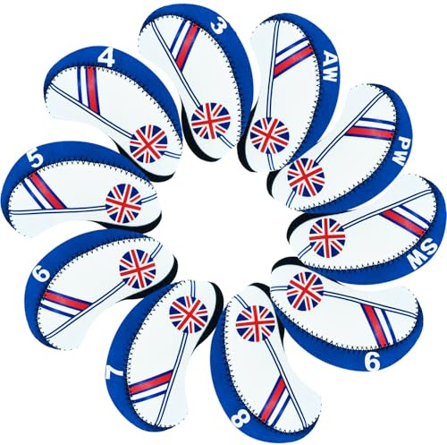 FINGER TEN Golf Iron Head Covers Neoprene Set of 10 | With Number Printed Identification,Universal Fit and Protection, Easy to Take On and Off Design,Fits All Irons Clubs