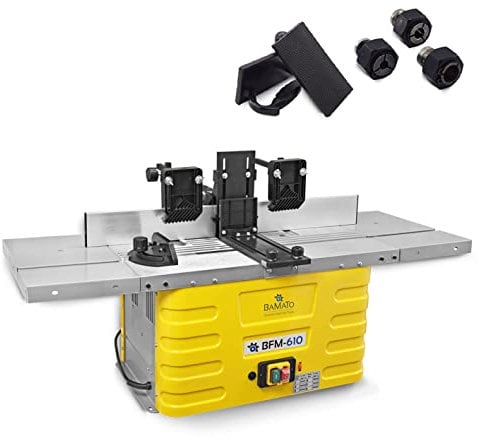 BAMATO Tischfräsmaschine BFM-610 mit variabler Drehzahlregulierung | inkl. Spannzangenset | 1500W Leistung | Drehzahl 11500 – 24000 min-1 | Fräsmaschine Frästisch