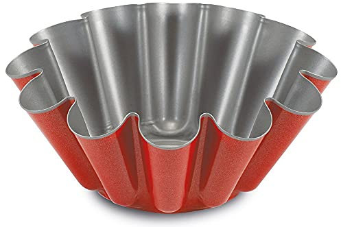 Guardini, Stampo budino Ø 22 cm, Acciaio con rivestimento antiaderente, Rosso e Grigio, Made in Italy, Linea Rossana