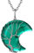 FOCALOOK Collier Pierre de Naissance Mai Femme Pendentif Arbre de Vie Emeraude Synthétique en Croissant de Lune avec Chaîne 50+5cm