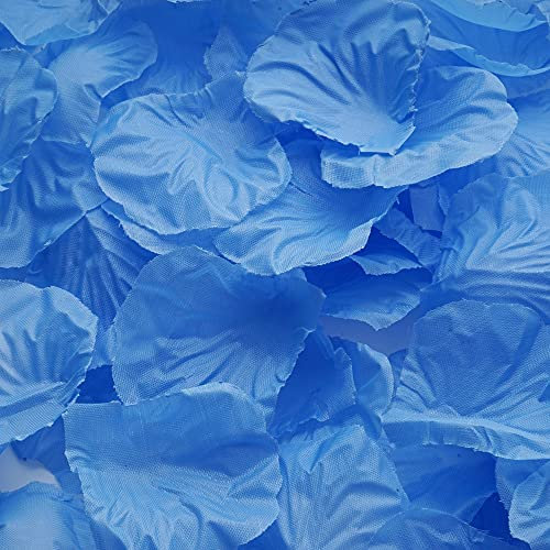 RUIYWEN 1000 Pezzi di Petali di Rosa in Seta Artificiale Colore Cielo Blu per San Valentino, Fiori per Matrimoni, Coriandoli, Spargimento da Tavola