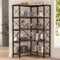 Tribesigns Libreria angolare a 5 ripiani, 80 x 80 x 167.5 cm grande libreria ad angolo moderna, 5 ripiani alti espositori con struttura in metallo per soggiorno, casa, ufficio (marrone rigido)