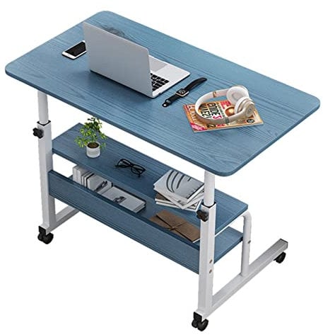 XBAOMING Table Basse À Dessus Relevable, Table D'appoint pour Collations avec Compartiment De Rangement Caché pour Salon, Chambre Et Balcon Assemblage Facile,Bleu