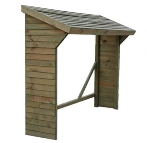 MilaniHome.it - Legnaia da Esterno Cm 217x80x155/180 H in Legno di Pino Verniciato in Autoclave Porta Legna Stipodi coloreMarrone