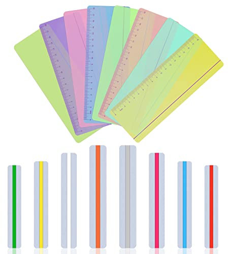 Vicloon Dyslexia Rule, 16 Stücke Geführte Lesestreifen, Markieren Streifen Farbige Overlay Lese, Lesehilfe für Kinder, Visuellen Stress Reduzieren