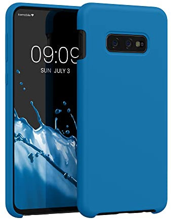 kwmobile Hülle kompatibel mit Samsung Galaxy S10e Hülle - Silikon Handy Case - Handyhülle weiche Oberfläche - kabelloses Laden - Blue Reef