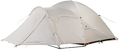 Snow Peak Amenity Dome Zelt für 2 Personen, bequem, Outdoor-Abenteuer, Camping, drei Jahreszeiten, äußerer Vorraum, abnehmbarer Regenschutz, Elfenbein, klein
