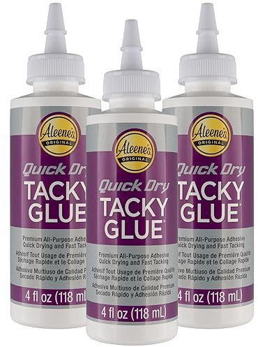 Quick Dry Tacky Glue – Dries Clear– 4 OZ – 3 Pack