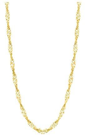 Sofia Milani - Damen Halskette 925 Silber - vergoldet/golden - Singapur Kette - N0637